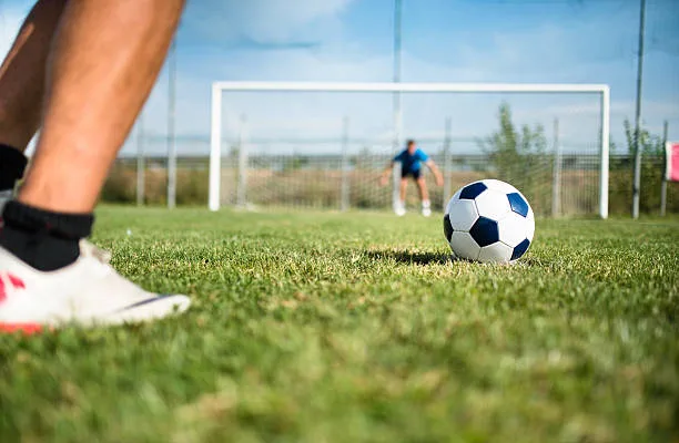 Soccer player at the penalty