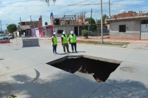 Hundimiento en calzada