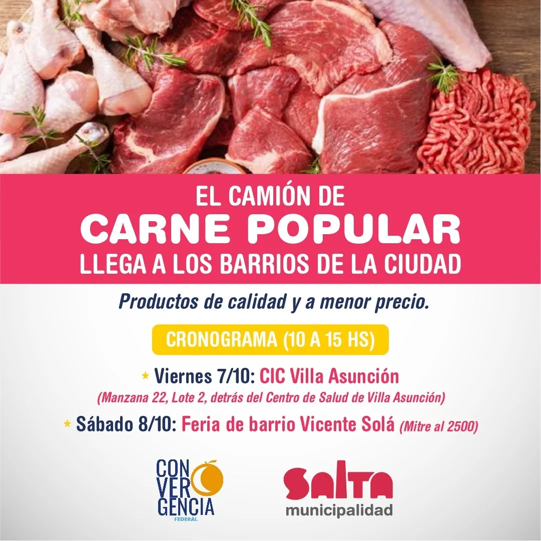 camión carne popular flyer octubre