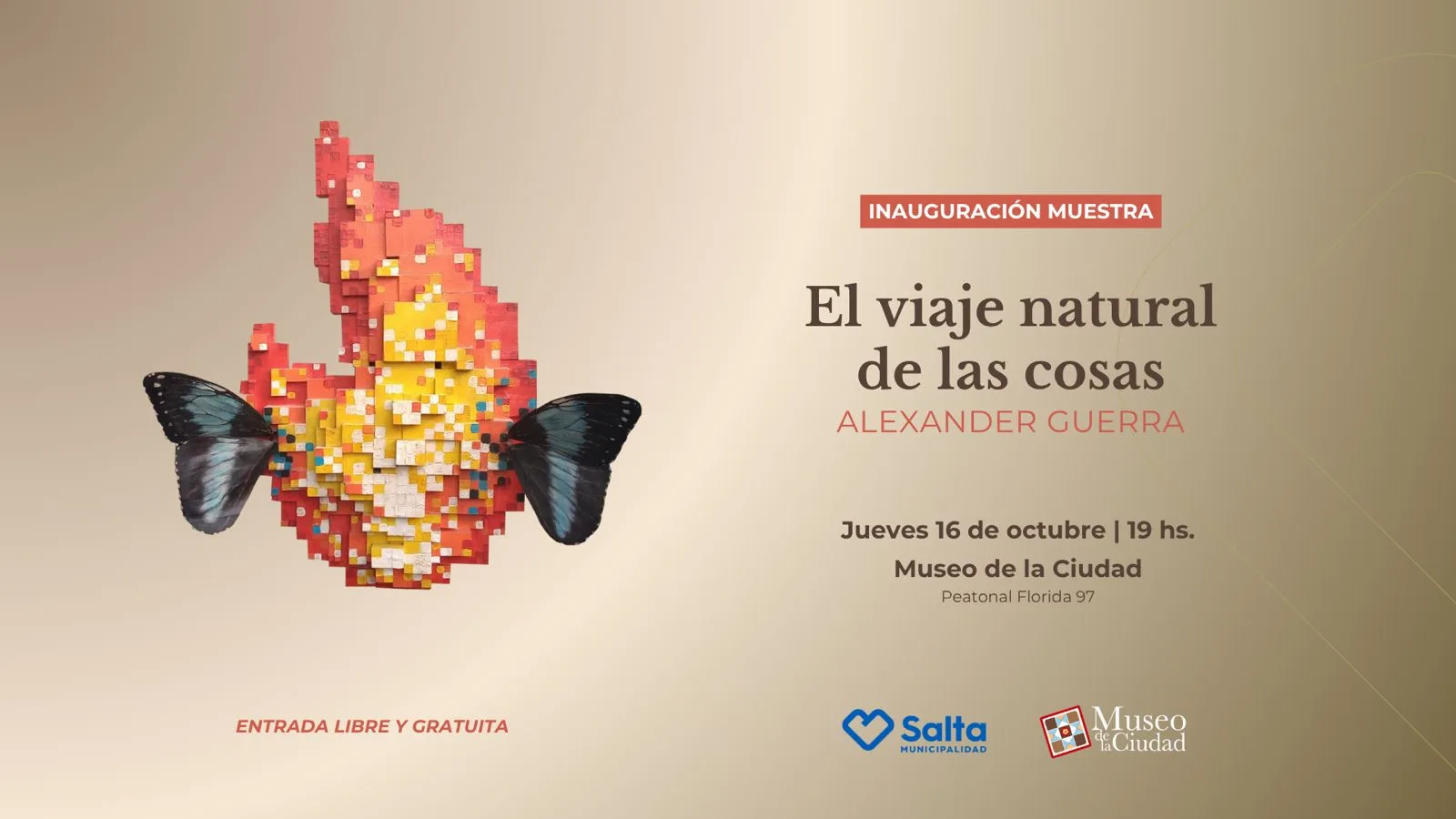 flyer horizontal inauguración muesra alexander guerra