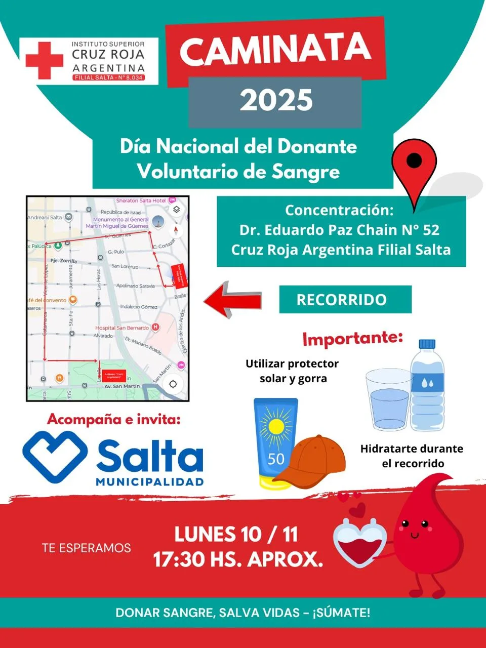 1.flyer caminata dia del donante de sangre