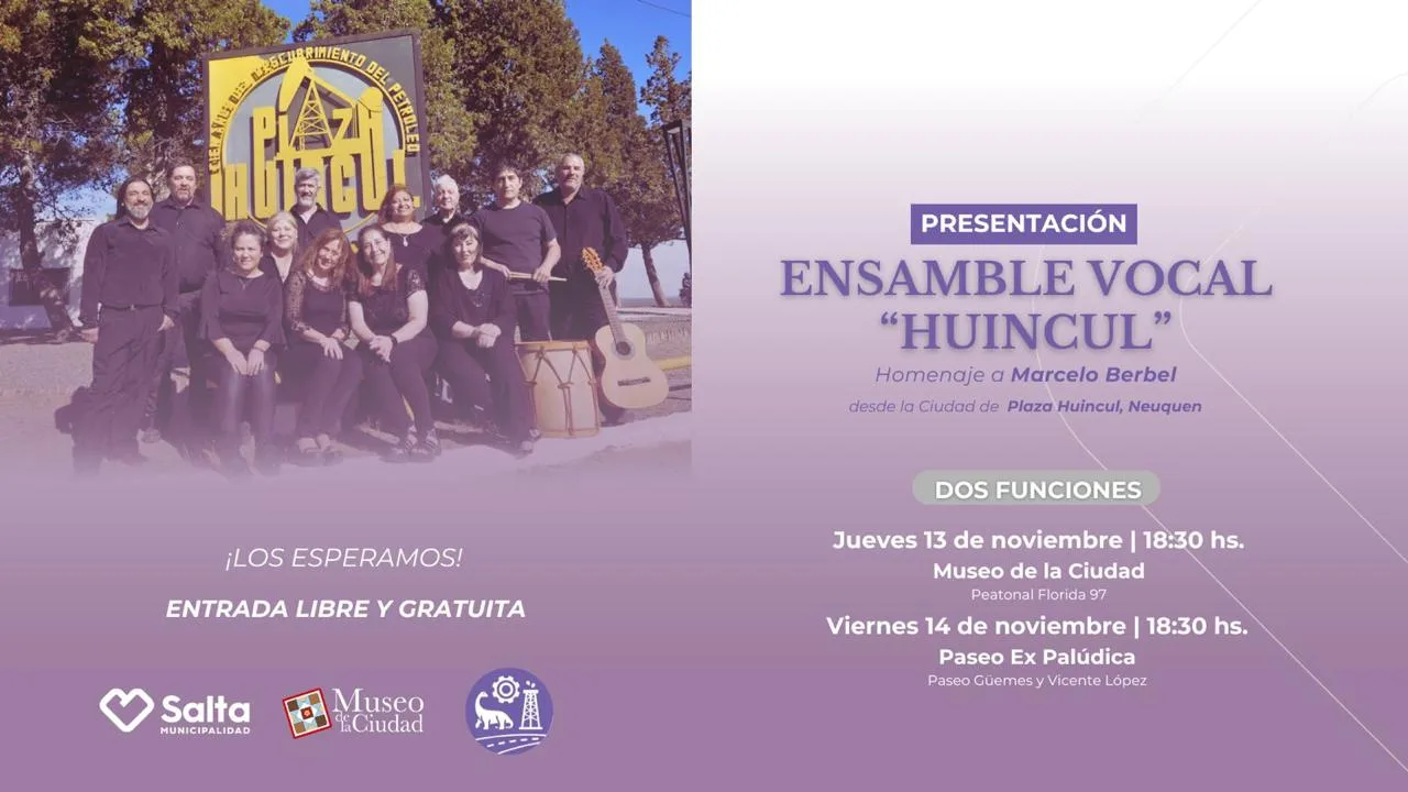 flyer horizontal ensamble vocal huincul