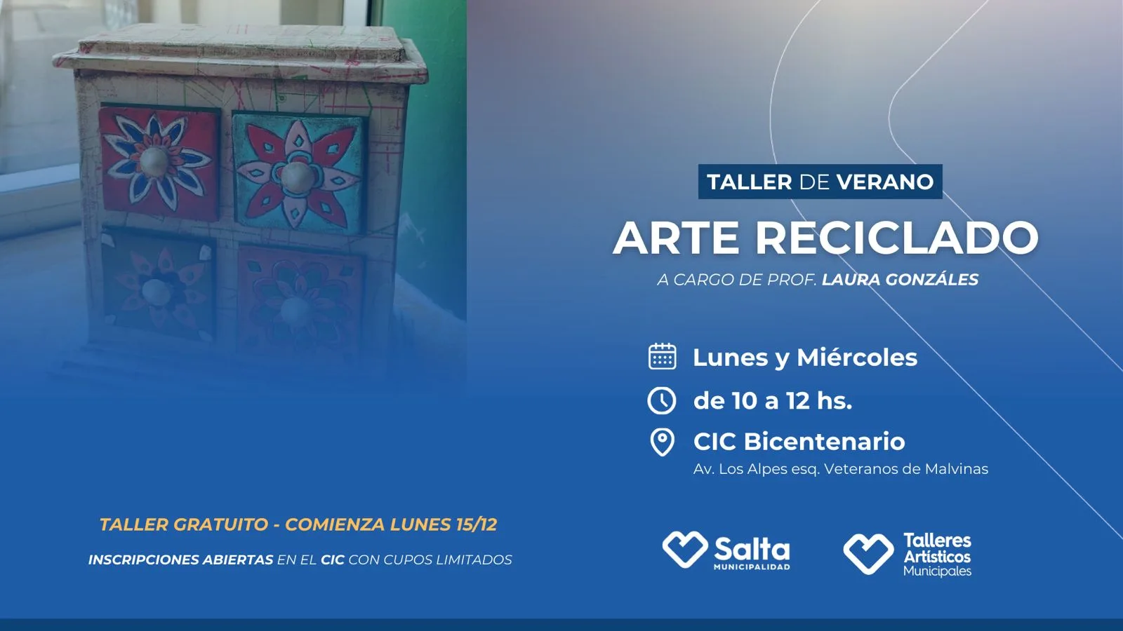 flyer horizontal taller arte creativo