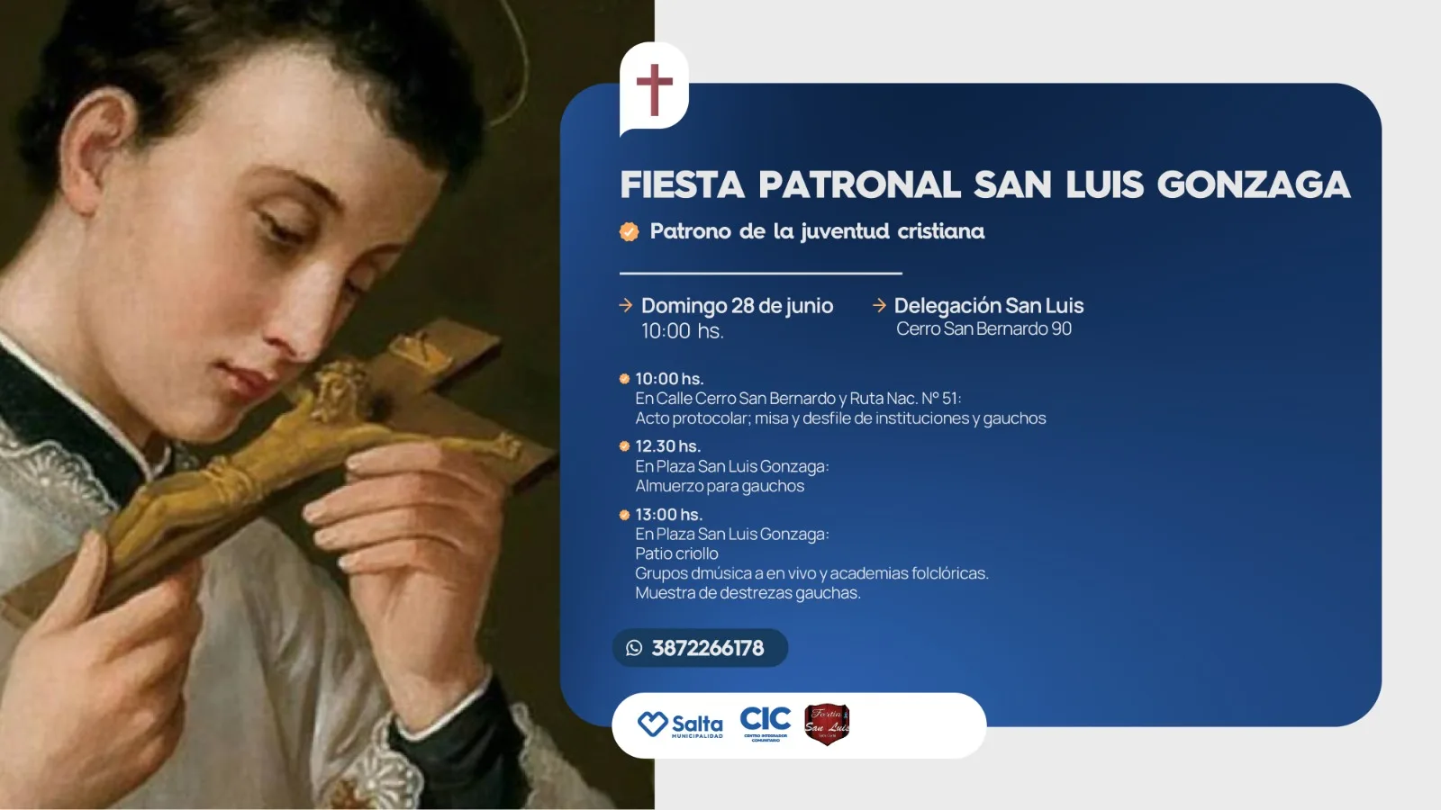 flyer fiesta patronal San Luis Gonzaga
