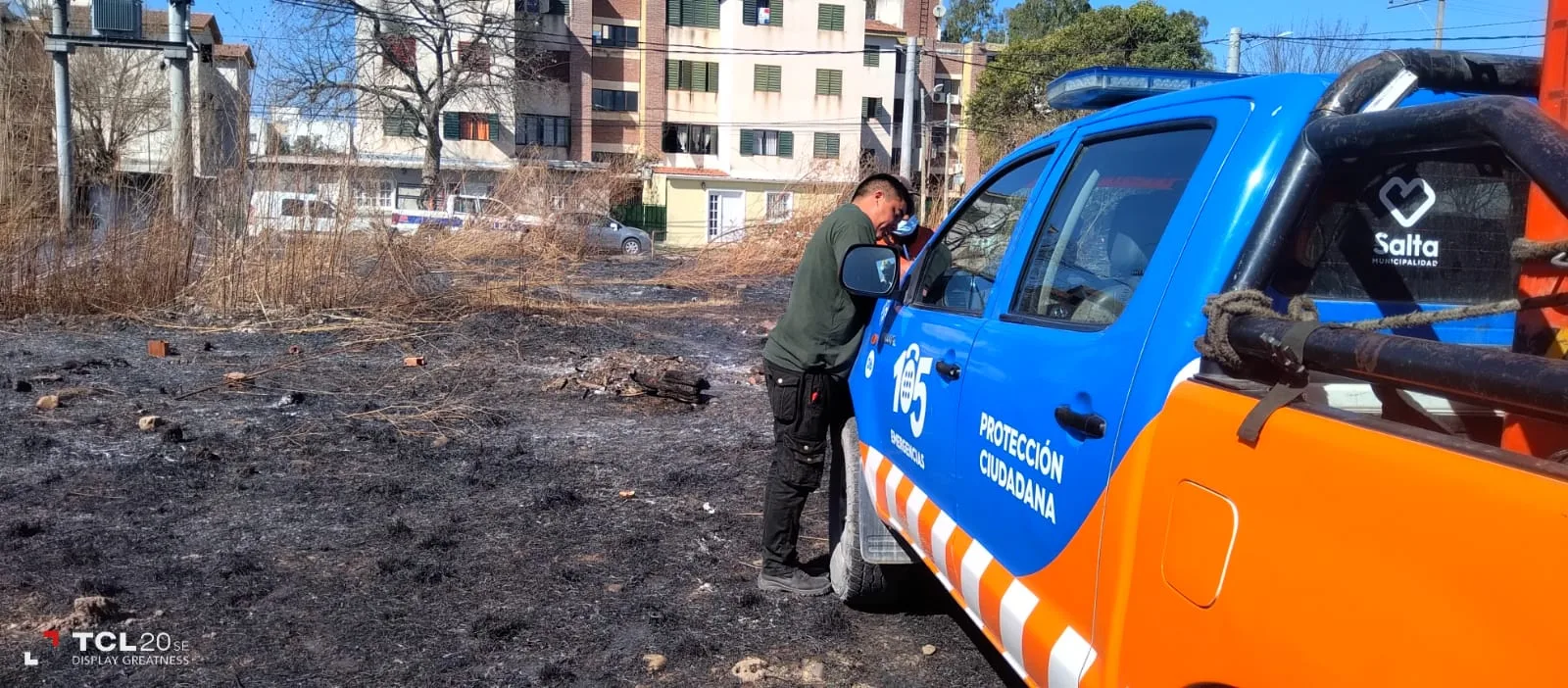 Incendio de pastizales en zona sur (1)